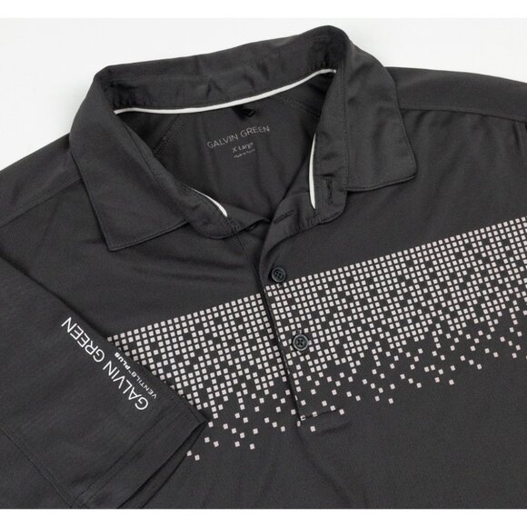 Galvin Green Ventil8 Golf Polo Men's XL Gray Pink Geometric Print Shirt - Picture 1 of 12